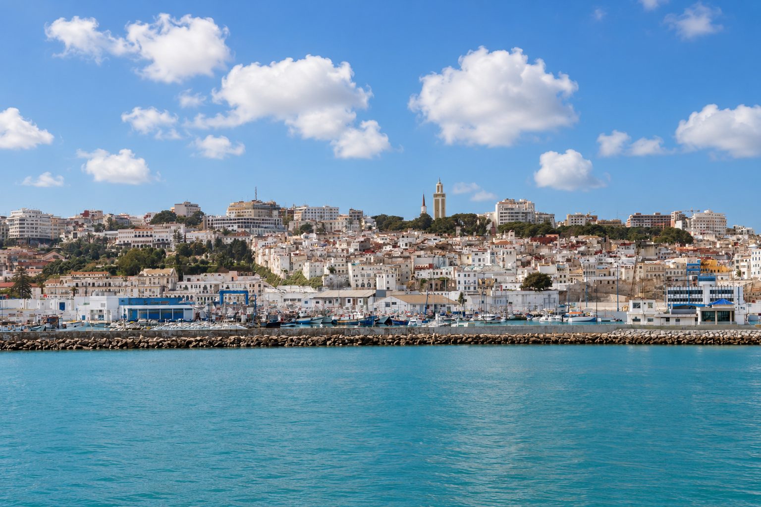 Vue du port de Tanger, Maroc